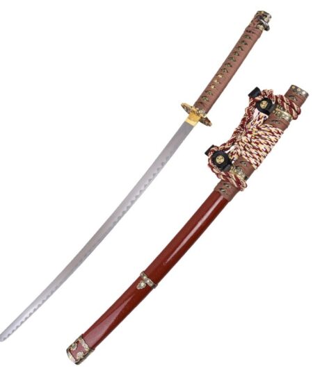 Samuraischwert Katana, Wickelgriff, 4mm Stahlklinge, 102cm,rot