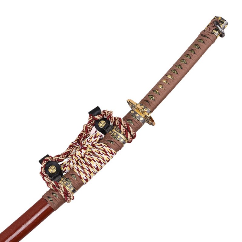 Samuraischwert Katana, Wickelgriff, 4mm Stahlklinge, 102cm,rot - Image 4