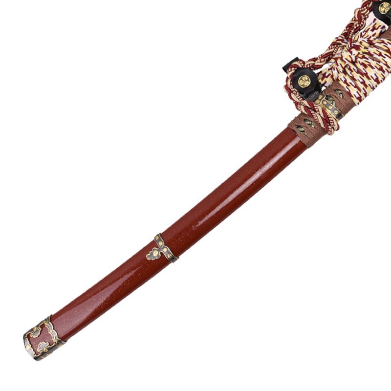 Samuraischwert Katana, Wickelgriff, 4mm Stahlklinge, 102cm,rot - Image 5
